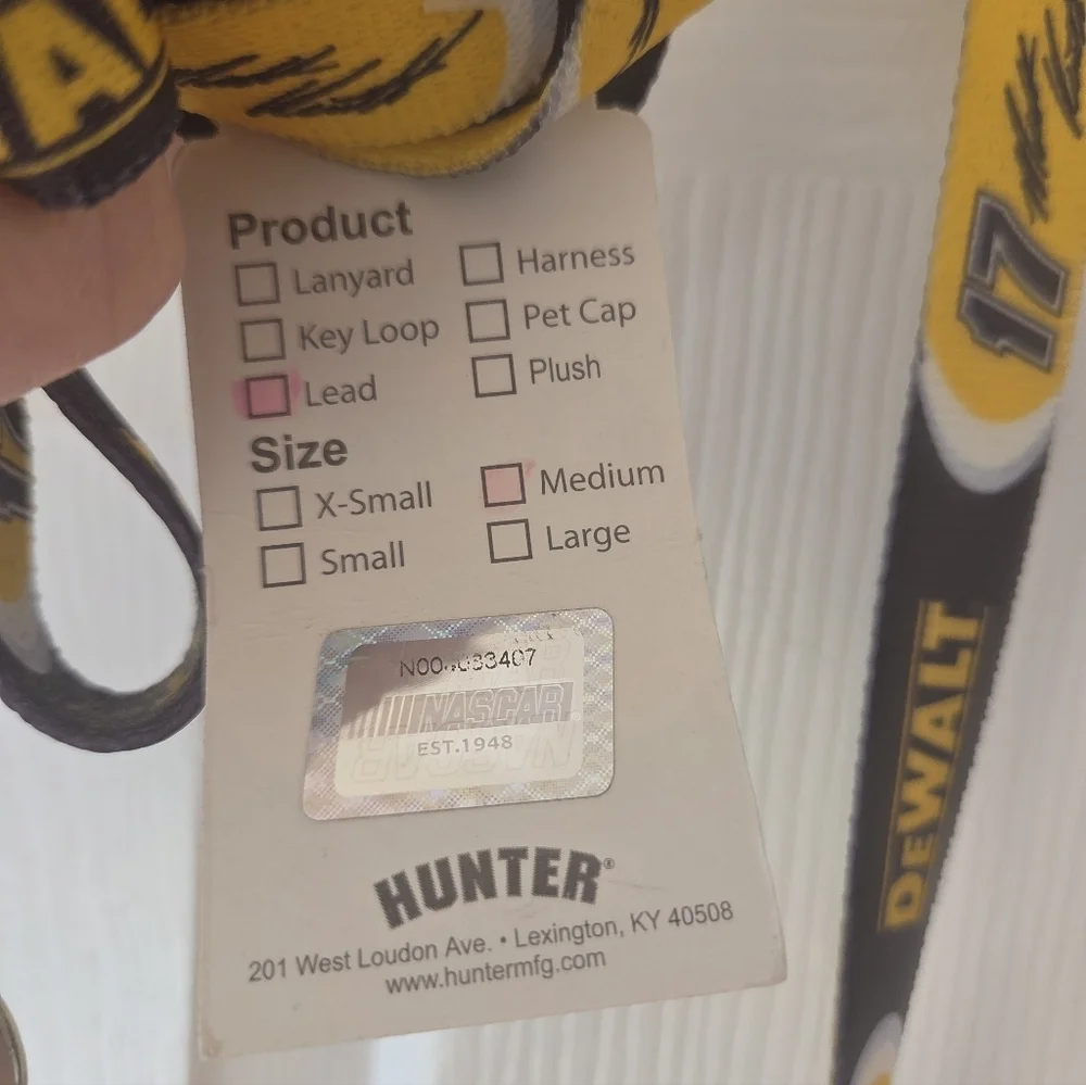 Nascar Matt Kenseth Dog Leash 17 Dewalt NWT Carabiner Medium 6 ft
